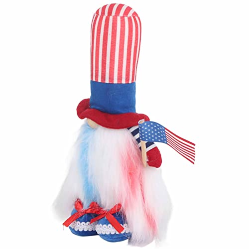 SUPYINI Zwergenspielzeug, Gesichtslose Stehende Puppe, Patriotisches, Unabhängigkeitstag-Dekoration, Ornament (Blaue Schuhe) von SUPYINI
