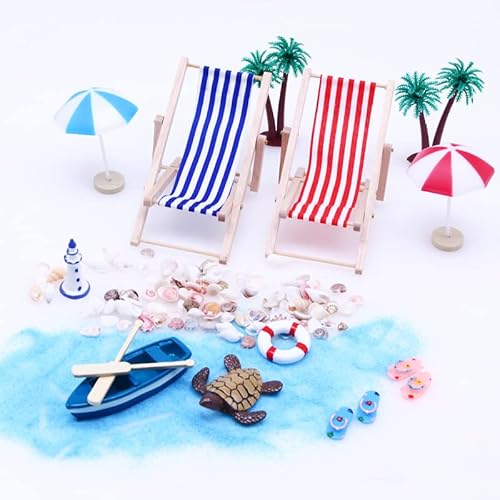 SUQ 14PCS Strand Micro Landschaft, Miniatur Puppenhaus Strandstuhl, Miniatur dekorative Strand Zubehör, Strand Stuhl Dekoration Miniatur Möbel SUQ 14PCS Strand Micro Landschaft, Miniatur Puppenhaus Strandstuhl, Miniatur dekorative Strand Zubehör, Strand Stuhl Dekoration Miniatur Möbel von SUQ
