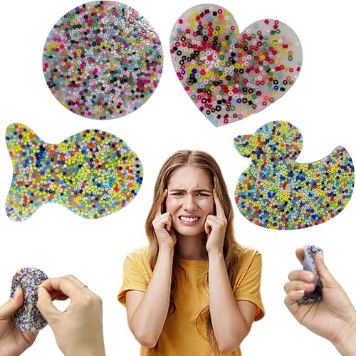 SUQ 4PCS 10cm Skin Picking Fidget Toys, Rund, Herzförmig, Fisch, Ente, Haut-Picking-Spielzeug, Picky Pad Aus Silikon, Sensorisches Spielzeug Für Anti Skin Pickin, Richotillomanie-Fidget-Spielzeug SUQ 4PCS 10cm Skin Picking Fidget Toys, Rund, Herzförmig, Fisch, Ente, Haut-Picking-Spielzeug, Picky Pad Aus Silikon, Sensorisches Spielzeug Für Anti Skin Pickin, Richotillomanie-Fidget-Spielzeug von SUQ