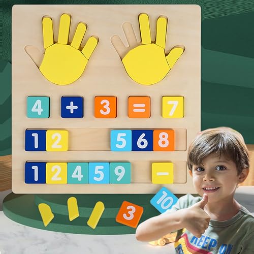SUQ Holz Mathe Spielzeug Zählen Lernen, Finger Abnehmbar, Pädagogisches Lern, Zählen Lernspielzeug Pädagogisches Spielzeug für 3+ Jahre Jungen Mädchen Geschenk, Montessori-Spielzeug für Kleinkinder SUQ Holz Mathe Spielzeug Zählen Lernen, Finger Abnehmbar, Pädagogisches Lern, Zählen Lernspielzeug Pädagogisches Spielzeug für 3+ Jahre Jungen Mädchen Geschenk, Montessori-Spielzeug für Kleinkinder von SUQ