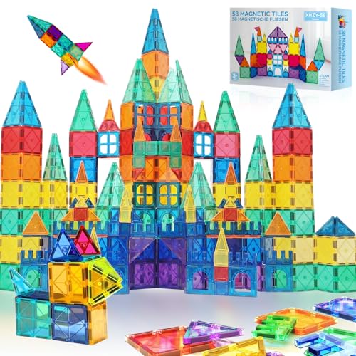 SURFOU 58 Magnetische Fliesen Kinderspielzeug STEM Magnet Montessori Spielzeug, Sensorisches Spielzeug, Kinderspiele, Magnetische Bausteine für Jungen und Mädchen, 3 4 5 6 7 8 Jahre alt SURFOU 58 Magnetische Fliesen Kinderspielzeug STEM Magnet Montessori Spielzeug, Sensorisches Spielzeug, Kinderspiele, Magnetische Bausteine für Jungen und Mädchen, 3 4 5 6 7 8 Jahre alt von SURFOU