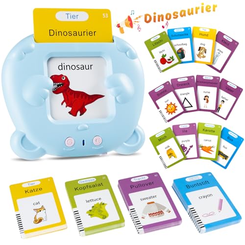 Deutsch, Sprechende Flash-Karten Lernspielzeug für Kleinkinder 1-6 Jahre Alt, 112 Blätter 224 Wörter, Hörbar Lernspielzeug, Interaktive Spielzeug für Jungen Mädchen Blua Deutsch, Sprechende Flash-Karten Lernspielzeug für Kleinkinder 1-6 Jahre Alt, 112 Blätter 224 Wörter, Hörbar Lernspielzeug, Interaktive Spielzeug für Jungen Mädchen Blua von SURPN