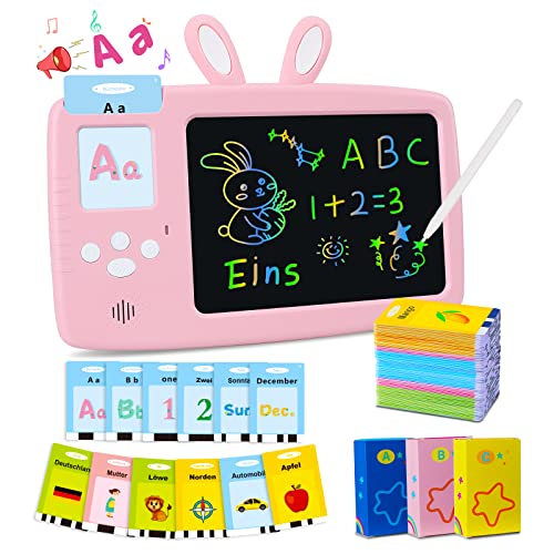 Deutsch Lernen Lernspielzeug für Kinder 1-6 Jahre alt, Sprechende Flash-Karten LCD Schreibtablett 388 Wörter, Lesen & Schreiben Kleinkinder Montessori Sprachtherapie Autismus Sensorisches Spielzeug Deutsch Lernen Lernspielzeug für Kinder 1-6 Jahre alt, Sprechende Flash-Karten LCD Schreibtablett 388 Wörter, Lesen & Schreiben Kleinkinder Montessori Sprachtherapie Autismus Sensorisches Spielzeug von SURPN