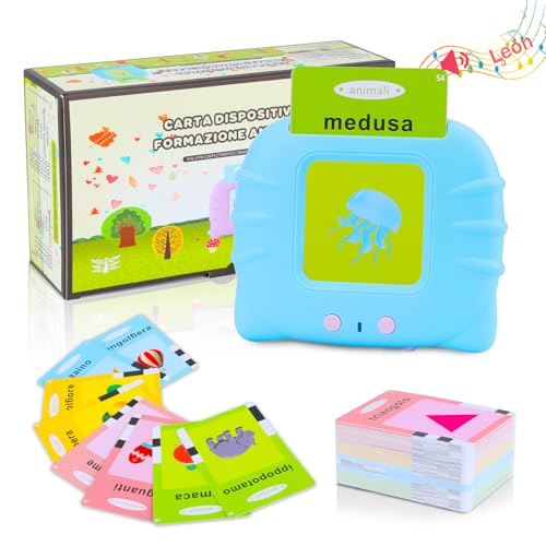 Standard-Italienisch, sprechende Lernkarten, Lernspielzeug für Kinder im Alter von 1–6 Jahren, 112 Blatt 224 Wörter, akustisches Lernspielzeug, interaktives Spielzeug für Jungen und Mädchen – Blau Standard-Italienisch, sprechende Lernkarten, Lernspielzeug für Kinder im Alter von 1–6 Jahren, 112 Blatt 224 Wörter, akustisches Lernspielzeug, interaktives Spielzeug für Jungen und Mädchen – Blau von SURPN
