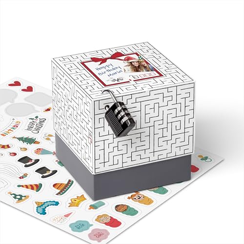 SURPRISA Geschenkbox, Rätselbox Geldgeschenke Verpackung, Geschenkkarton für Gutscheine, Labyrinthrätsel, Größe S (12cm) von SURPRISA