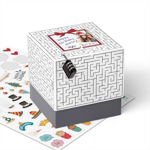 SURPRISA Geschenkbox, Rätselbox Geldgeschenke Verpackung, Geschenkkarton für Gutscheine, Labyrinthrätsel, Größe M (16cm) von SURPRISA