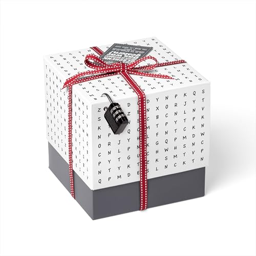 SURPRISA Geschenkbox, Rätselbox Geldgeschenke Verpackung, Gutscheine zum Geburtstag oder Hochzeit, Worträtsel, Größe M (16cm) von SURPRISA