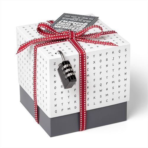 SURPRISA Geschenkbox, Rätselbox Geldgeschenke Verpackung, Gutscheine zum Geburtstag oder Hochzeit, Worträtsel, Größe S (12cm) von SURPRISA