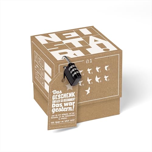 SURPRISA Geschenkbox, Rätselbox Neustart – kreative Verpackung für Neubeginne und besondere Geschenke SURPRISA Geschenkbox, Rätselbox Neustart – kreative Verpackung für Neubeginne und besondere Geschenke von SURPRISA