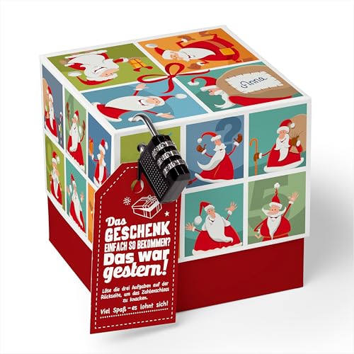 SURPRISA Geschenkbox für Weihnachten, Rätselbox Geldgeschenke Verpackung für Gutscheine, Weihnachtsmann Rätsel, Größe S (12cm) SURPRISA Geschenkbox für Weihnachten, Rätselbox Geldgeschenke Verpackung für Gutscheine, Weihnachtsmann Rätsel, Größe S (12cm) von SURPRISA