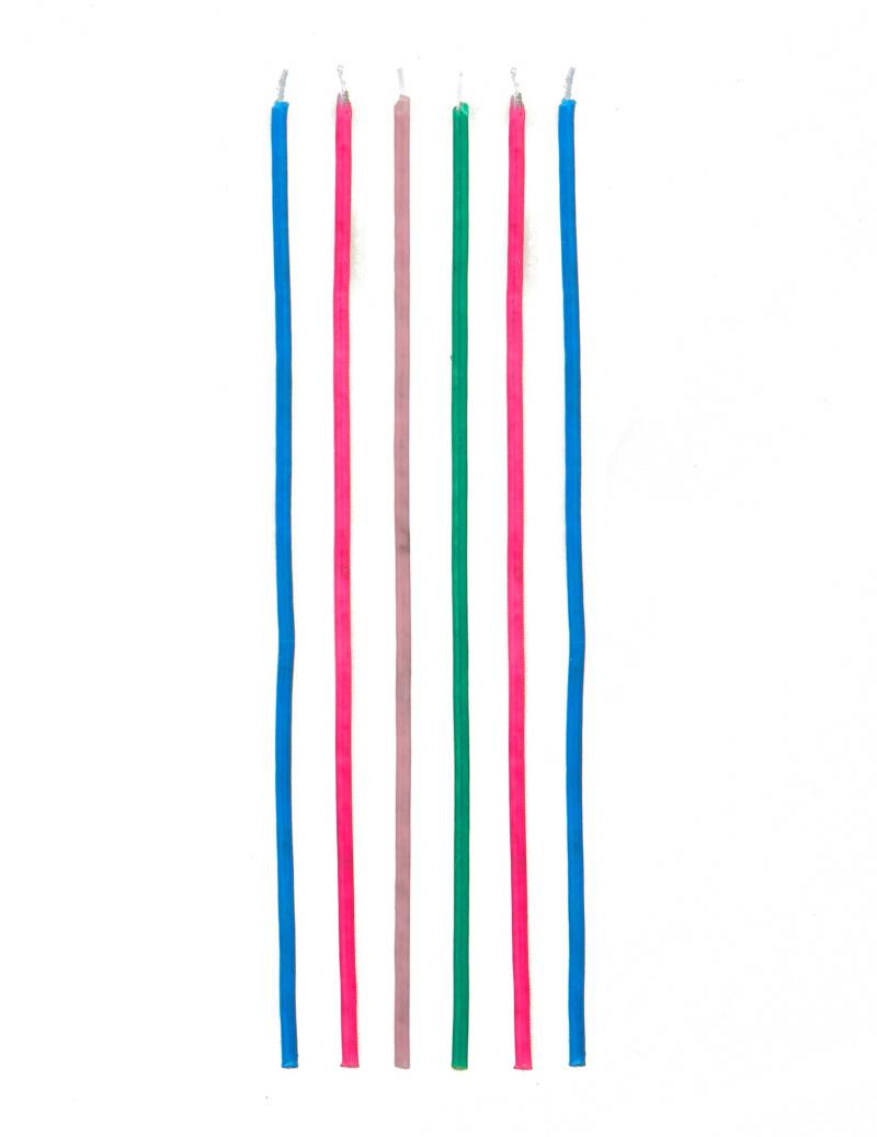 18 lange bunte Glitzer-Kerzen 16 cm für Torten von SURPRISEZ VOUS