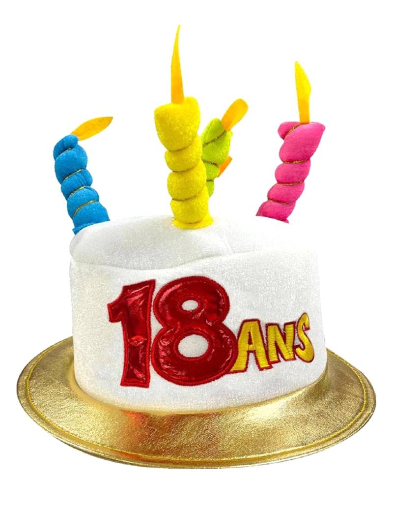 Geburtstagshut Geburtstagsaccessoire 18 Jahre Hut mit Kerzen bunt Geburtstagshut Geburtstagsaccessoire 18 Jahre Hut mit Kerzen bunt von SURPRISEZ VOUS