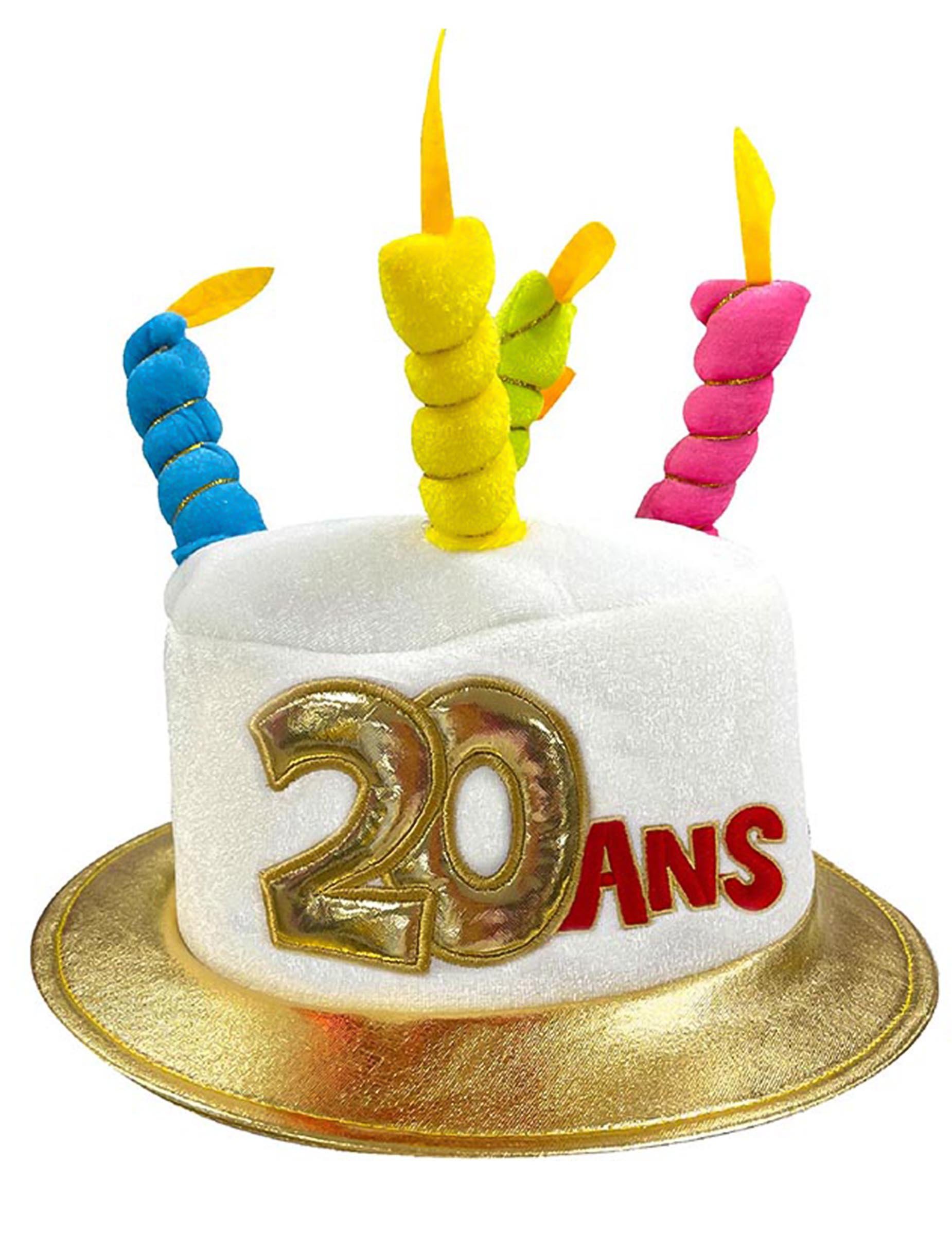 Geburtstagshut Geburtstagsaccessoire 20 Jahre Hut mit Kerzen bunt Geburtstagshut Geburtstagsaccessoire 20 Jahre Hut mit Kerzen bunt von SURPRISEZ VOUS