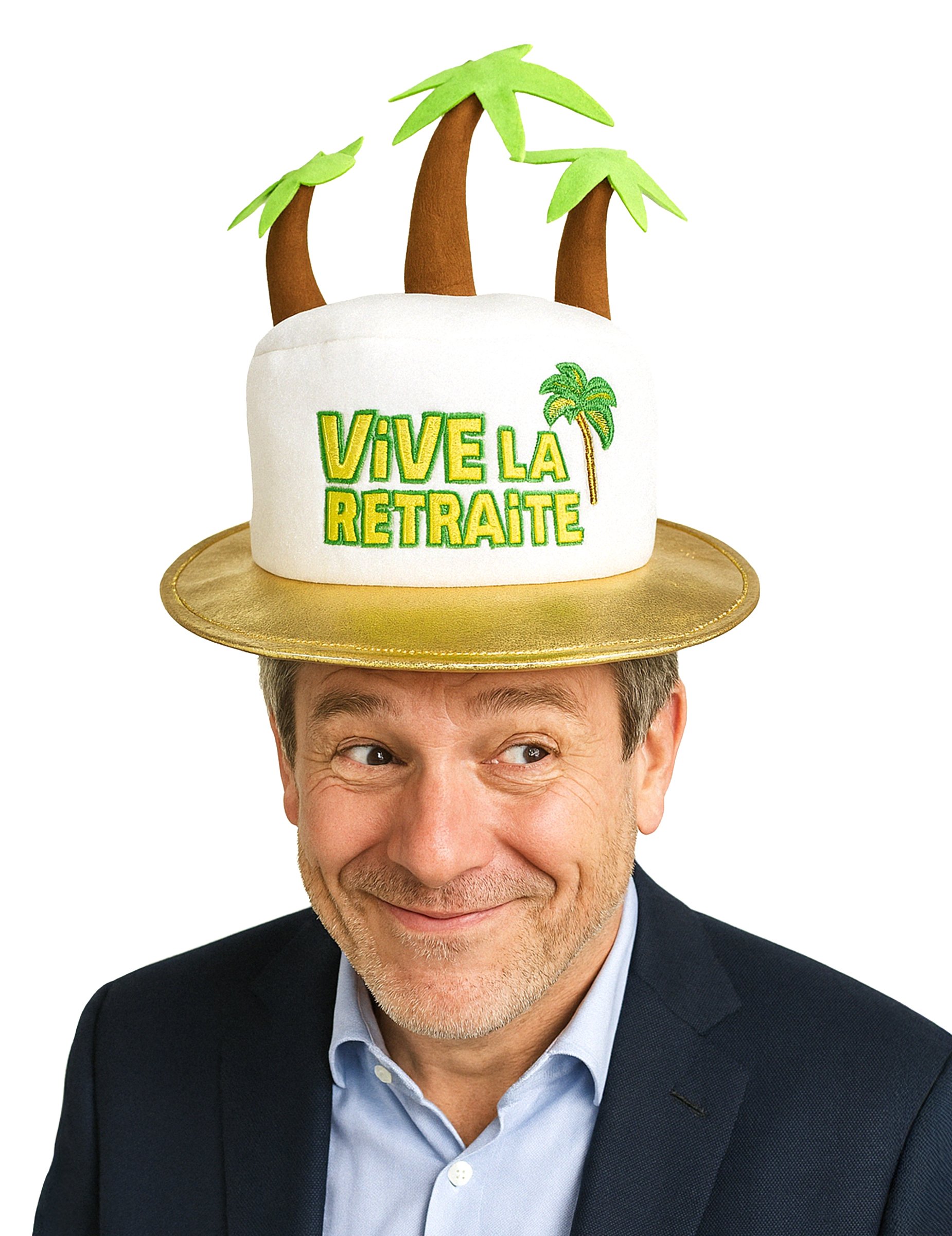 Hut Endlich Rente Hut für Erwachsene weiß-gold Hut Endlich Rente Hut für Erwachsene weiß-gold von SURPRISEZ VOUS