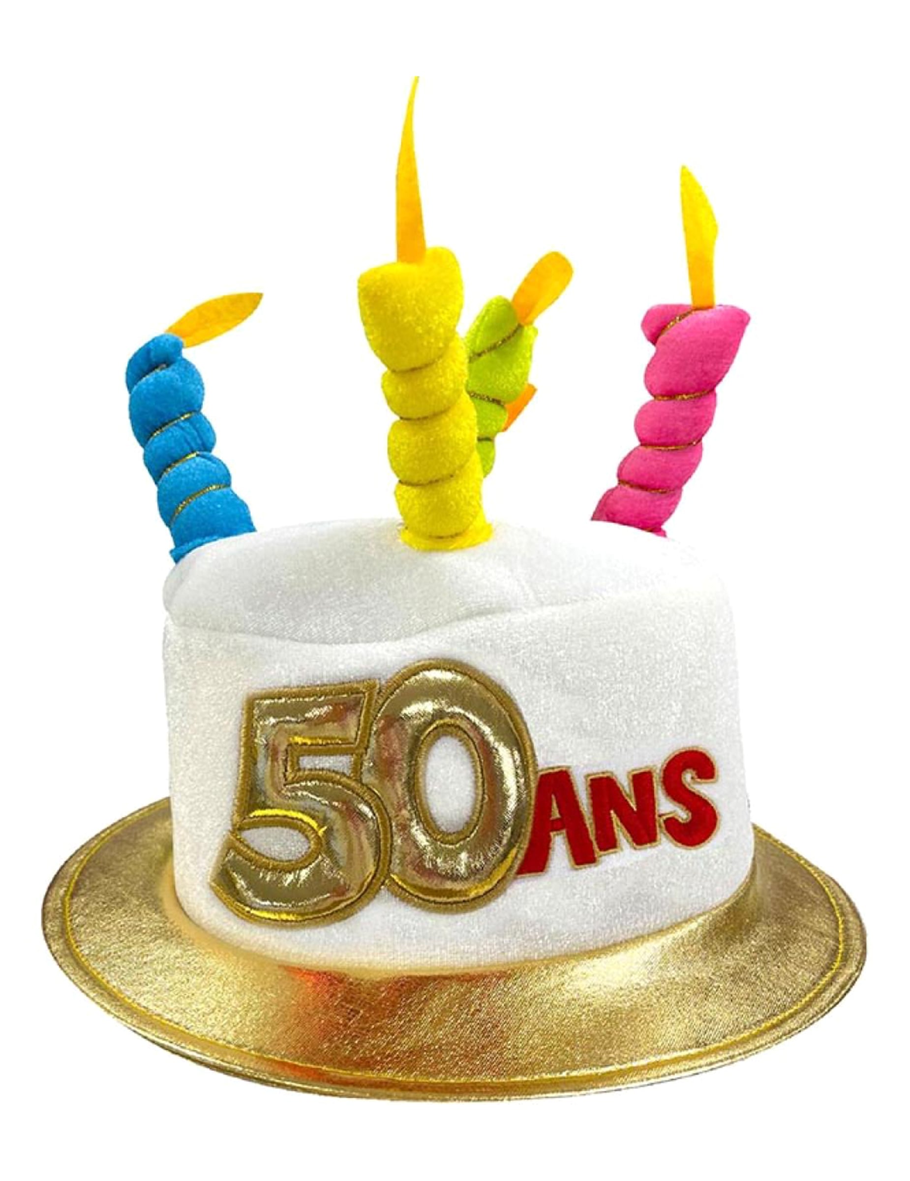 Partyhut 50. Geburtstag Hut für Erwachsene weiß-gold von SURPRISEZ VOUS