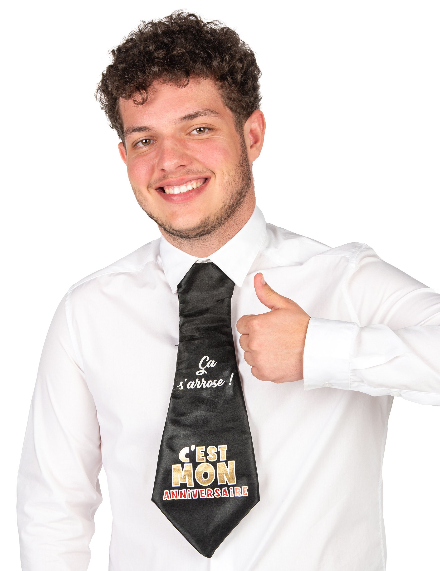 Scherz-Krawatte Happy Birthday für Erwachsene Schwarz Scherz-Krawatte Happy Birthday für Erwachsene Schwarz von SURPRISEZ VOUS