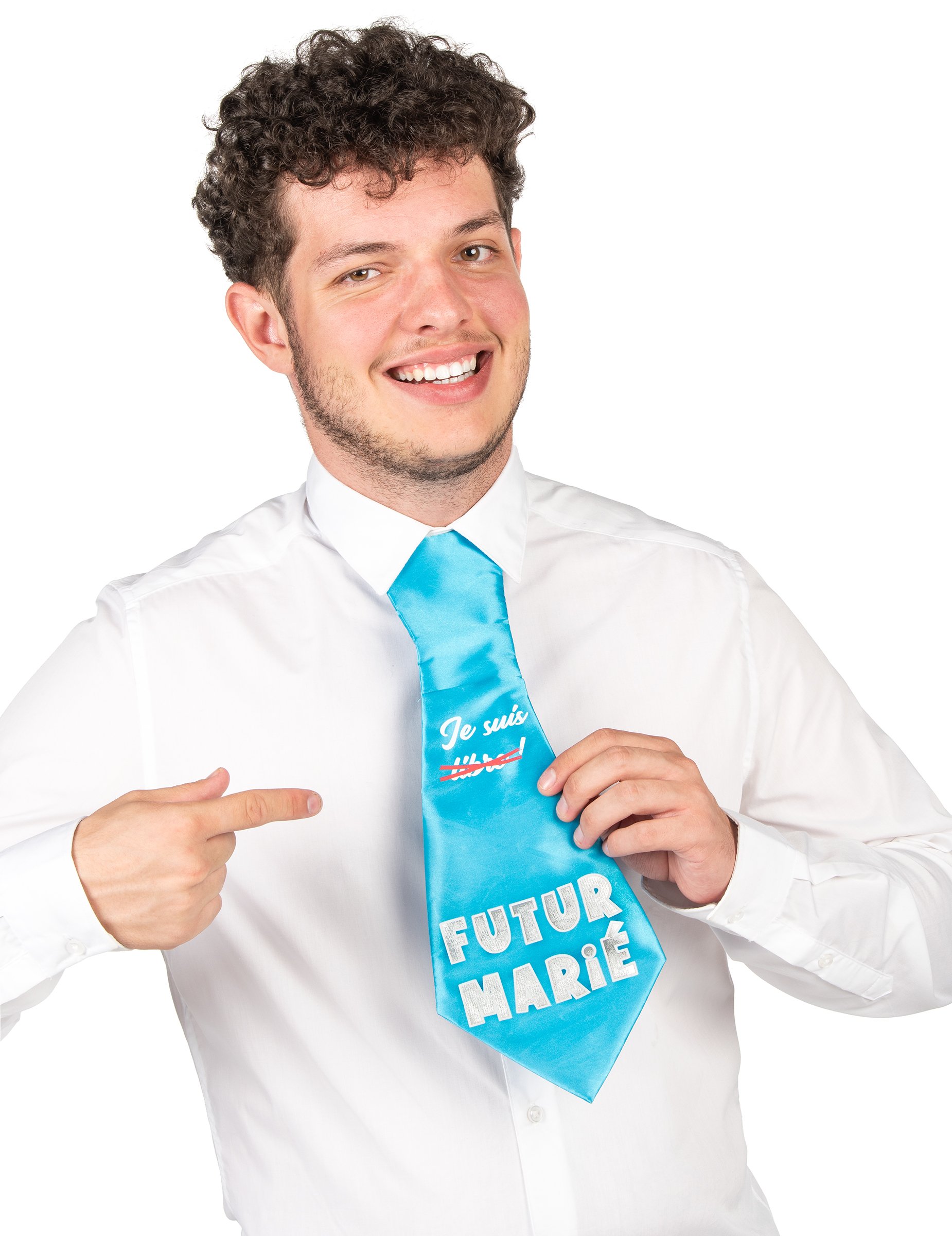 Scherz-Krawatte Junggesellenabschied Kinder hellblau Scherz-Krawatte Junggesellenabschied Kinder hellblau von SURPRISEZ VOUS