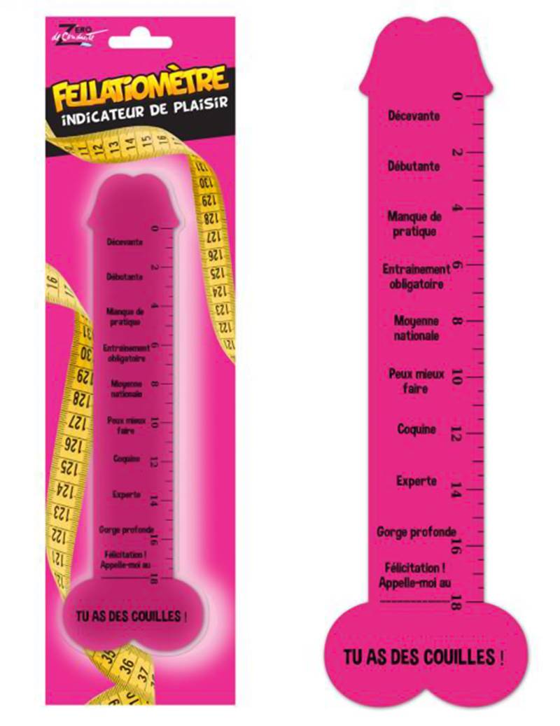 Scherzartikel Lineal Fellatiometer für Erwachsene pink Scherzartikel Lineal Fellatiometer für Erwachsene pink von SURPRISEZ VOUS