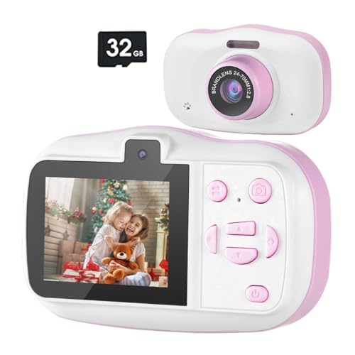 SUVIA Kinderkamera, Wasserdicht, 1080P, Mini-Selfie, Kinderspielzeug, Digitalkameras, 32G, Video-Camcorder, Spielzeug, Kindergeburtstagsgeschenk, Einfache Installation, Einfache Bedienung von SUVIA