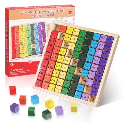 SUWIWKKOA Montessori Multiplikationsbrett Rechenschieber 1x1 Lernen Spiel Rechenbrett Holzrechenbrett Für Grundschüler Bunte Mathematik Einmaleins Spiele Kinder Lernspielzeug Geschenk SUWIWKKOA Montessori Multiplikationsbrett Rechenschieber 1x1 Lernen Spiel Rechenbrett Holzrechenbrett Für Grundschüler Bunte Mathematik Einmaleins Spiele Kinder Lernspielzeug Geschenk von SUWIWKKOA