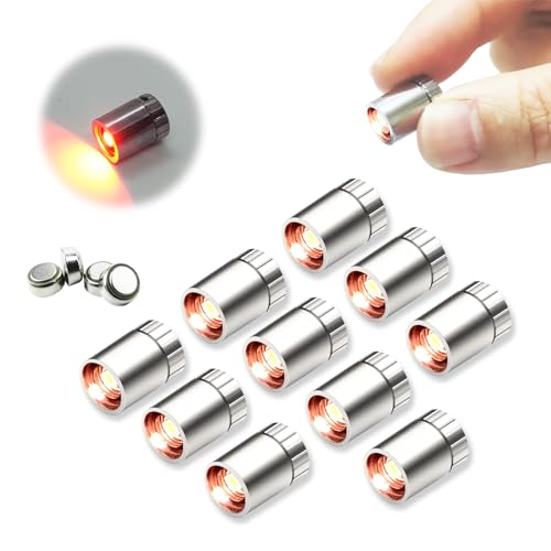 SUZEYAR 10 Stück Miniatur-LED-Lichter, winzige Lichter für Handarbeit/Heimwerker, batteriebetrieben, Puppenhaus-Licht, Miniatur-Lichter für Spielzeugziegel, Bausteine, 10 Stück (Rot) von SUZEYAR