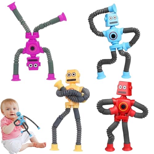 SUpoetry Saugnapf Spielzeug Kinder, 4 Stück Teleskop-Saugnapf Roboter Spielzeug, Sensorisches Roboter Spielzeug, Neue und Interessante Lern- und Dekompressionsspielzeuge SUpoetry Saugnapf Spielzeug Kinder, 4 Stück Teleskop-Saugnapf Roboter Spielzeug, Sensorisches Roboter Spielzeug, Neue und Interessante Lern- und Dekompressionsspielzeuge von SUpoetry