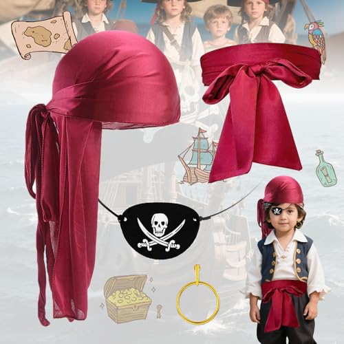 SUpoetry 4 Stück Piraten Accessoires Damen, Piraten Kostüm Zubehör Set, Piratenkapitän Kostümzubehör, Pirate Accessories für Karneval Halloween Frauen Männer Erwachsene Cosplay SUpoetry 4 Stück Piraten Accessoires Damen, Piraten Kostüm Zubehör Set, Piratenkapitän Kostümzubehör, Pirate Accessories für Karneval Halloween Frauen Männer Erwachsene Cosplay von SUpoetry