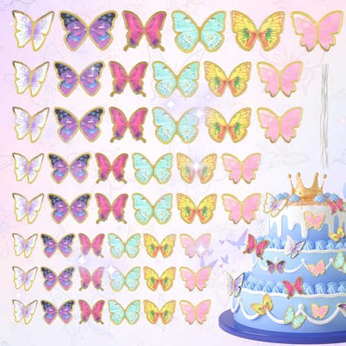 SUpoetry 60 Blatt Schmetterlinge Deko Torte, Tortendeko Mädchen, Kuchendeko Geburtstag Mädchen, Mixed Size Butterfly Cupcake Toppers for Birthday, Party Food Decoration, 6 Farben SUpoetry 60 Blatt Schmetterlinge Deko Torte, Tortendeko Mädchen, Kuchendeko Geburtstag Mädchen, Mixed Size Butterfly Cupcake Toppers for Birthday, Party Food Decoration, 6 Farben von SUpoetry