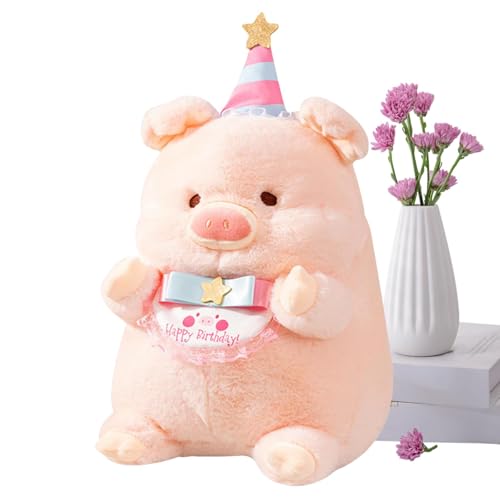 SVCEQZE Niedliche Schweine-Plüschkissen, Cartoon-Stofftier - Bequemes Kuschelkissen Kuscheltier - Plüschtier-Kissenspielzeug mit „Happy Birthday“-Banner zum Geburtstag, Ostern, Weihnachten SVCEQZE Niedliche Schweine-Plüschkissen, Cartoon-Stofftier - Bequemes Kuschelkissen Kuscheltier - Plüschtier-Kissenspielzeug mit „Happy Birthday“-Banner zum Geburtstag, Ostern, Weihnachten von SVCEQZE