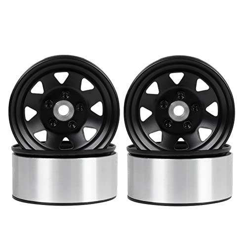 SVRITE 4 STÜCKE Metall 1.0 Felge für RC Crawler Auto Axial SCX24 SCX24, Schwarz von SVRITE