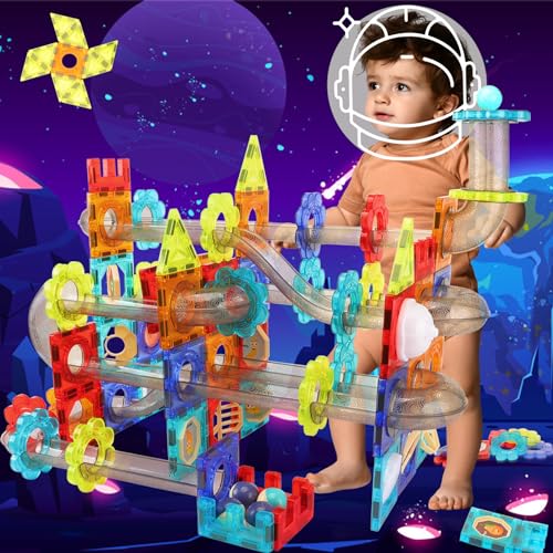 SVYHUOK Magnetische Bausteine für Kinder, 3D Magnet Konstruktionsspielzeug, 74 Teile Murmelbahn Lernspielzeug, Kreativität Montessori Magnetspiel Bauklötze Geschenk für Jungen und Mädchen SVYHUOK Magnetische Bausteine für Kinder, 3D Magnet Konstruktionsspielzeug, 74 Teile Murmelbahn Lernspielzeug, Kreativität Montessori Magnetspiel Bauklötze Geschenk für Jungen und Mädchen von SVYHUOK