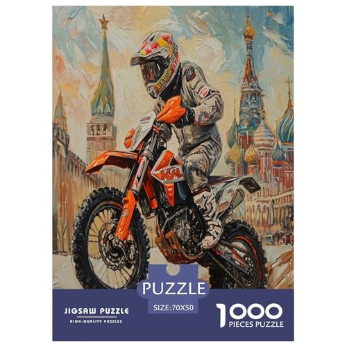 Dirt Bike Puzzles 1000 Teile Schwer Puzzle Spielzeug Lernspiel Impossible Herausforderung Spielzeug Für Erwachsene Und Kinder in Bewährter 70x50cm/1000pcs von SVZCMAVDP