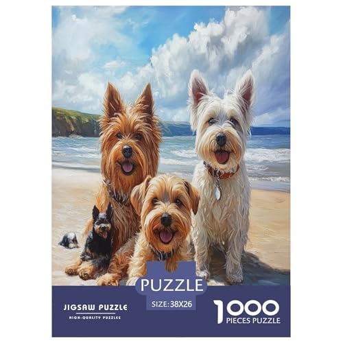 West Highland Weißer Terrier Puzzle 1000-teilige Schwer Puzzle Spielzeug Pädagogisches Spiel Impossible Herausforderungsspielzeug Für Erwachsene Und Kinder Ab 12 Jahren 38x26cm/1000pcs von SVZCMAVDP