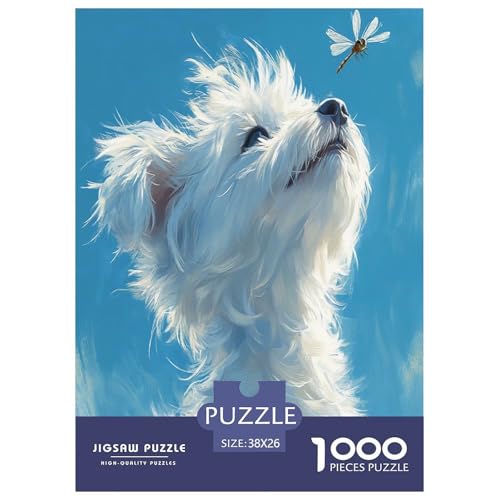 West Highland Weißer Terrier Puzzles 1000-teilige Schwer Puzzle Spielzeug Lernspiel Impossible Herausforderungsspielzeug Für Erwachsene Und Kinder in Bewährter 38x26cm/1000pcs von SVZCMAVDP