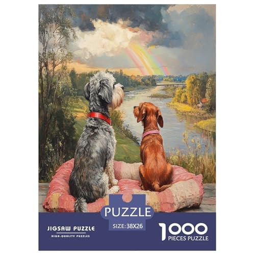 Yorkshire Terrier Puzzle 1000 Teile Schwer Puzzle Spielzeug Lernspiel Impossible Herausforderungsspielzeug Für Erwachsene Und Kinder Ab 12 Jahren 38x26cm/1000pcs von SVZCMAVDP