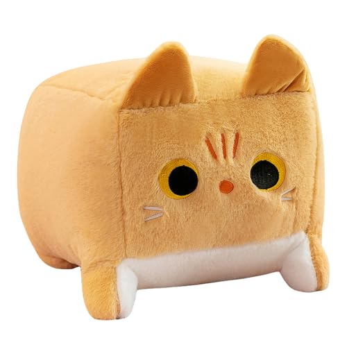 SWECOMZE Katze Stofftier Plüschtier, Kuscheltier Plüschpuppen Katze, Stofftier Schmusetier Geschenk für Jungen Mädchen Babys (20cm,Braun) von SWECOMZE