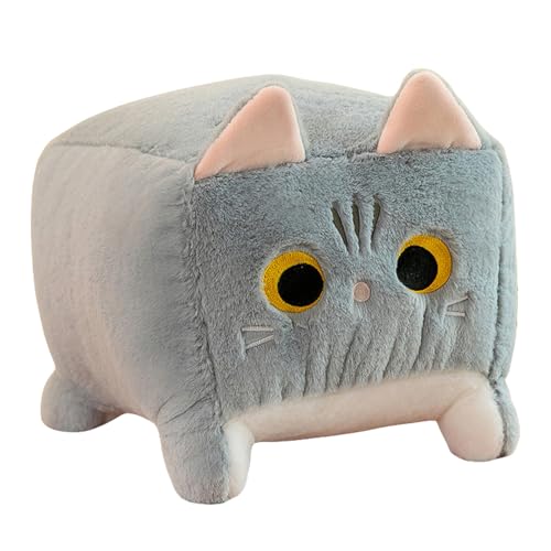 SWECOMZE Katze Stofftier Plüschtier, Kuscheltier Plüschpuppen Katze, Stofftier Schmusetier Geschenk für Jungen Mädchen Babys (25cm,Grau) von SWECOMZE