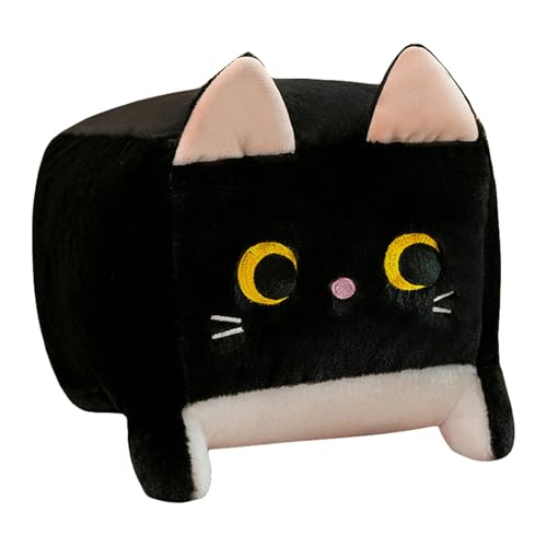 SWECOMZE Katze Stofftier Plüschtier, Kuscheltier Plüschpuppen Katze, Stofftier Schmusetier Geschenk für Jungen Mädchen Babys (30cm,Schwarze) von SWECOMZE