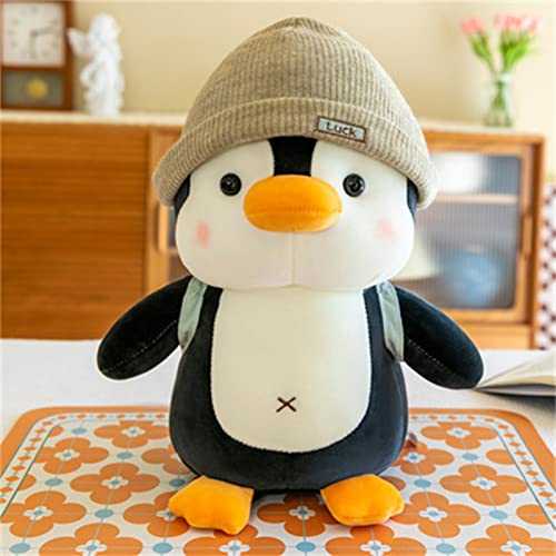 SWECOMZE Kuscheltier Pinguin Plüschtier für Mädchen, Jungen & Babys - Flauschiges Stofftier zum Kuscheln & Spielen, Pinguin Stofftier Schmusetier Geschenk (Grau,23cm) von SWECOMZE