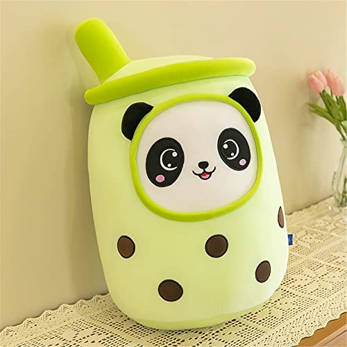 SWECOMZE Panda Bubble Tea Stofftier Plüschtier, Plüschkissen Tier Teetasse Kissen süße Weiche Kuscheltier Plüsch Spielzeug (grün,23cm) von SWECOMZE