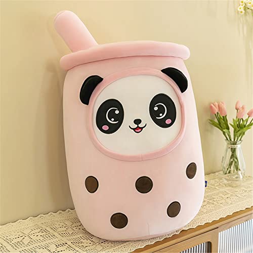 SWECOMZE Panda Bubble Tea Stofftier Plüschtier, Plüschkissen Tier Teetasse Kissen süße Weiche Kuscheltier Plüsch Spielzeug (rosa,23cm) von SWECOMZE
