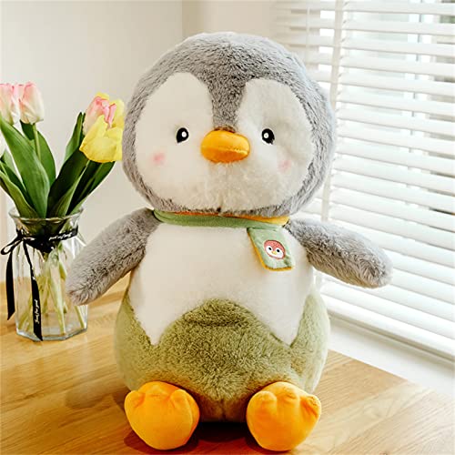 SWECOMZE Pinguin Stofftier Plüschtier, Pinguin Kuscheltier Süßes Pinguin stofftier Plüschpinguin Geschenk für Mädchen, Jungen & Babys (Grün,25cm) von SWECOMZE