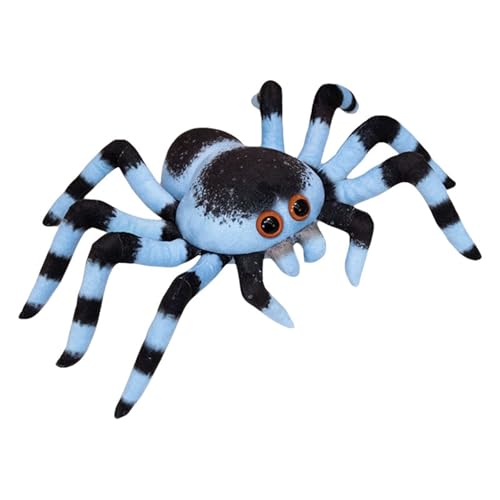 SWECOMZE Spinne Plüschtier Stofftier Kuscheltier Spinne Wurfkissen Kuscheltiere Geschenk für Erwachsene Und Kinder Halloween (30cm,Blau) von SWECOMZE