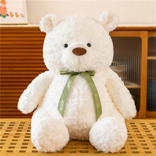 SWECOMZE XXL Teddybär Bär Kinder Kuschelkissen Kuscheltier, Weiche Flauschige Teddybären Zierkissen Sofakissen, Bär Plüschtier Stofftier Geschenk Dekokissen (Weiß,30CM) von SWECOMZE