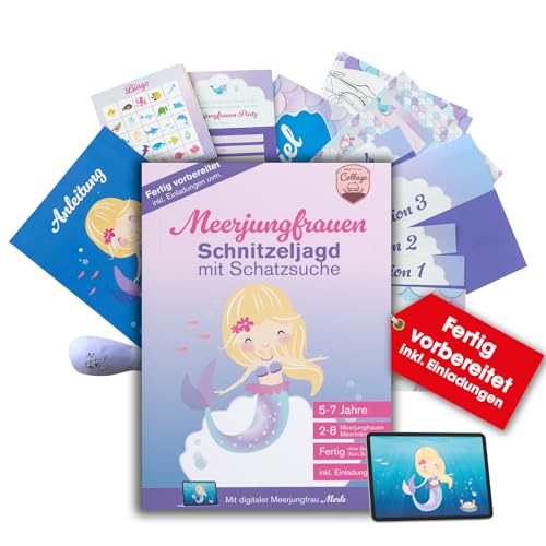 Schnitzeljagd Schatzsuche Meerjungfrau, 5-7 Jahre – Komplettes Set mit Einladungskarten digitaler Meerjungfrau, komplett vorbereitet (kein Buch) fix & fertig Kindergeburtstag, für Mädchen, Jungen von SWEET LITTLE Cottage