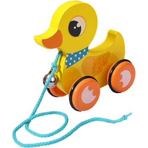 Baby Pull-Spielzeug, hölzerne Spielzeug mit Bell & Nicht-Schlupfrad, interaktive Ente für 1-3-Jährige, entwickelt Mobilität, Balance & Hand-Augenkoordination, Gelb, Gelb Baby Pull-Spielzeug, hölzerne Spielzeug mit Bell & Nicht-Schlupfrad, interaktive Ente für 1-3-Jährige, entwickelt Mobilität, Balance & Hand-Augenkoordination, Gelb, Gelb von SWEETBIUTI