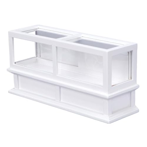Dollhouse Möbel Display Box 1/12 Maßstab Bäckerei Display Hülle Dollhouse -Zubehör mit transparentem Schrank, realistisches Holzminiaturzubehör von SWEETBIUTI