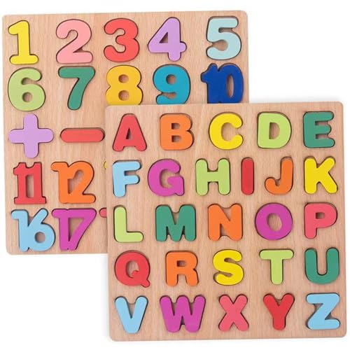 Holzprozessaw -Rätsel für Kinder, 2pcs Alphabet Zahlenform Holzprozessaw -Rätsel für Kinder, 2pcs Alphabet Zahlenform von SWEETBIUTI