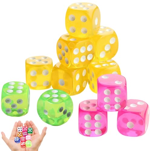 Mini Würfel, 10pcs 6 -seitige Würfel, 14mm durchscheinend farbige tragbare Wiederverwendbare Set für Brettspiele, Mathematiklernen, DIY -Spiel Mini Würfel, 10pcs 6 -seitige Würfel, 14mm durchscheinend farbige tragbare Wiederverwendbare Set für Brettspiele, Mathematiklernen, DIY -Spiel von SWEETBIUTI