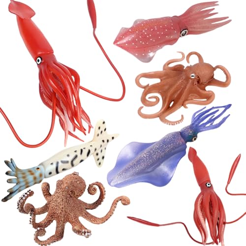 Ozeantiere Figuren, 7pcs simulierte marine Kreaturen sensorisches Spielzeug, realistische Plastik -Oktopus -Meerestierspielzeug, Lern- und Bildungsspielzeuggeschenk für Kinder Ozeantiere, Sinnes Ozeantiere Figuren, 7pcs simulierte marine Kreaturen sensorisches Spielzeug, realistische Plastik -Oktopus -Meerestierspielzeug, Lern- und Bildungsspielzeuggeschenk für Kinder Ozeantiere, Sinnes von SWEETBIUTI